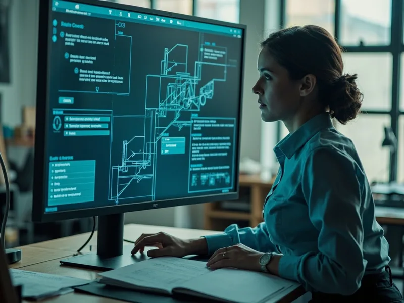 Equipe de engenharia revisando documentos e indicadores em uma tela